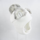 Chapeau de polar avec oreilles d'ours Blanc- Tirigolo