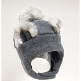 Chapeau de polar avec oreilles d'ours Charcoal- Tirigolo