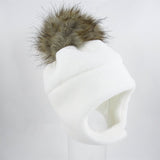 Chapeau de polar avec pompon Blanc- Tirigolo