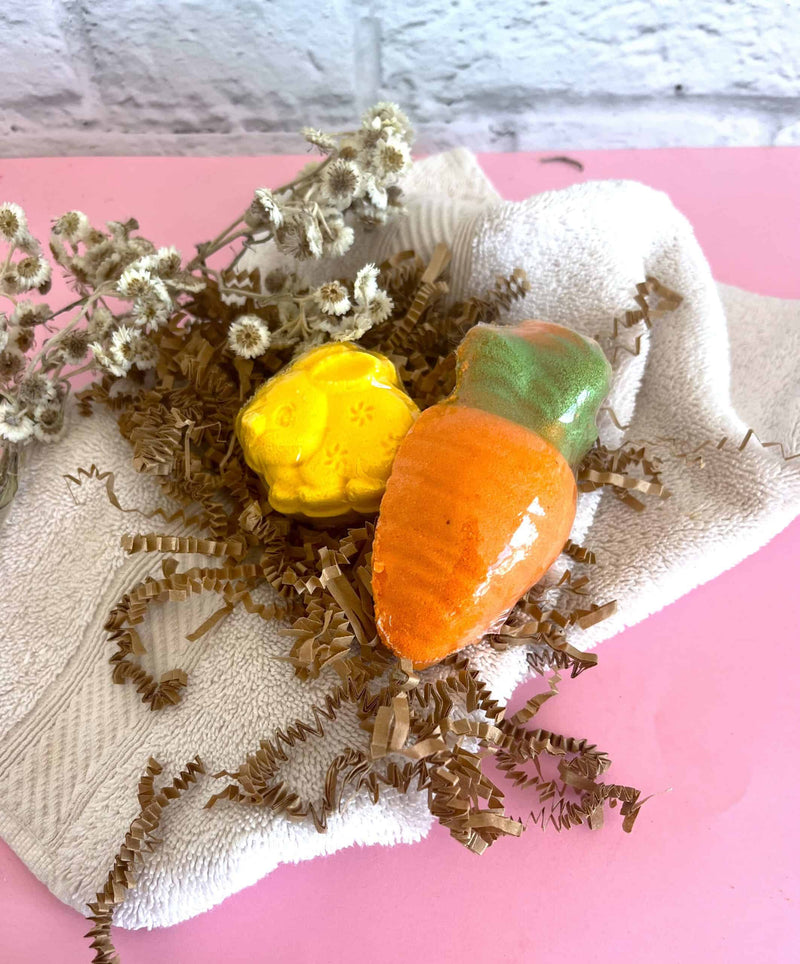 Coffret - Lapin jaune et sa carotte - Poussière D'Étoile