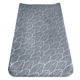 Housse pour matelas à langer mousseline de coton - Feuilles Charcoal - Perlimpinpin