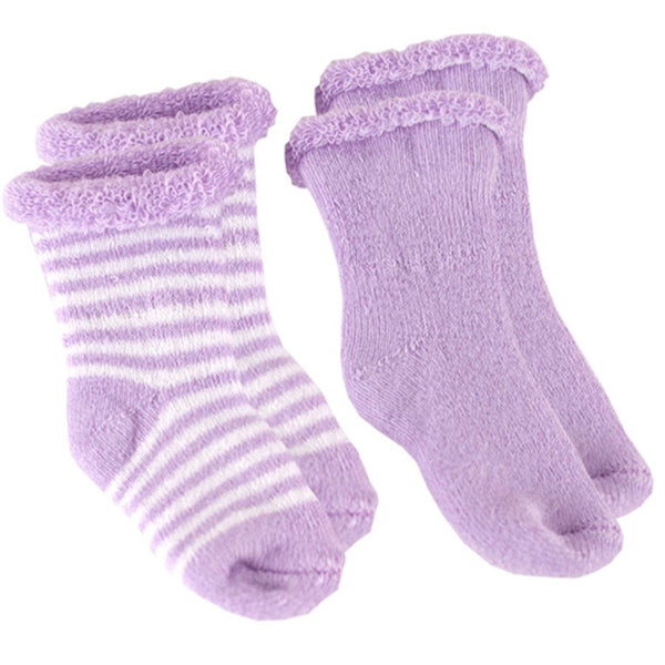Chaussettes pour nouveau-né (paquet de 2) lilas- Kushies
