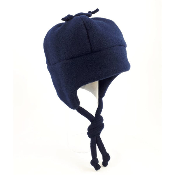 Bonnet tricoté avec oreilles mi-saison - Bleu nuit - Perlimpinpin –  Tirigolo et Cie.
