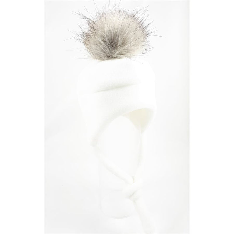 Chapeau de polar avec pompon Blanc- Tirigolo
