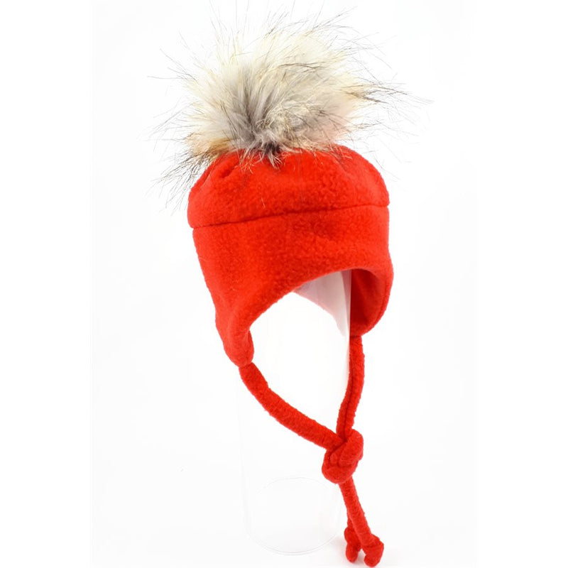 Chapeau de polar avec pompon Rouge- Tirigolo
