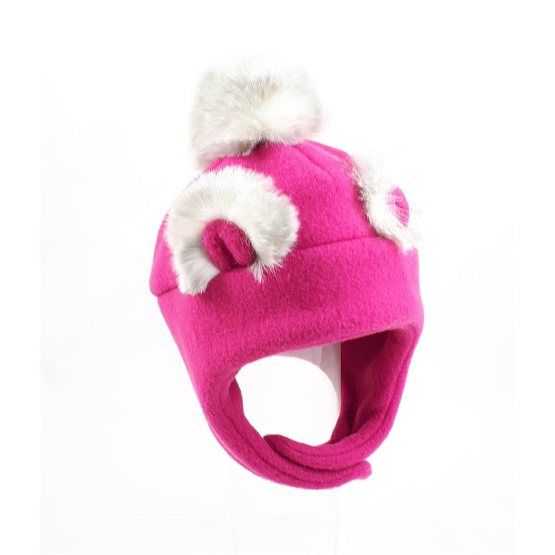 Chapeau de polar avec oreilles d'ours Fushia- Tirigolo
