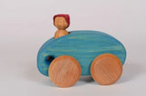 Jouet en bois Petite voiture ovale bleue - Atelier Cheval de Bois